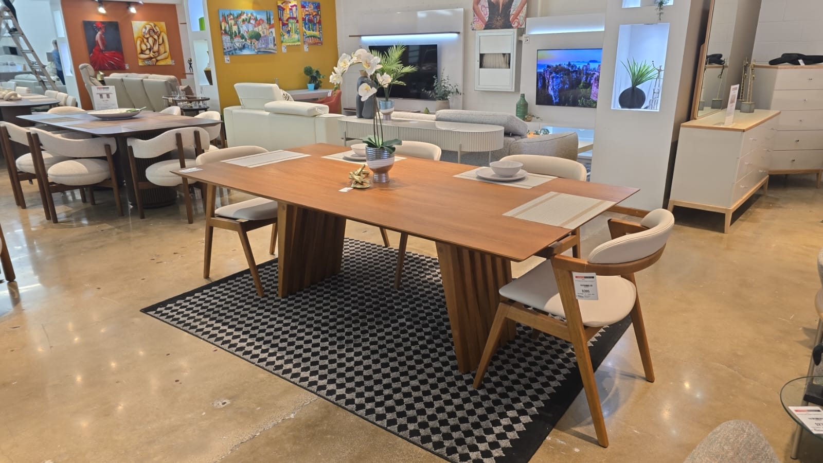 FLOW Dining Table 85.8"L x 43"W Amendoa Oak