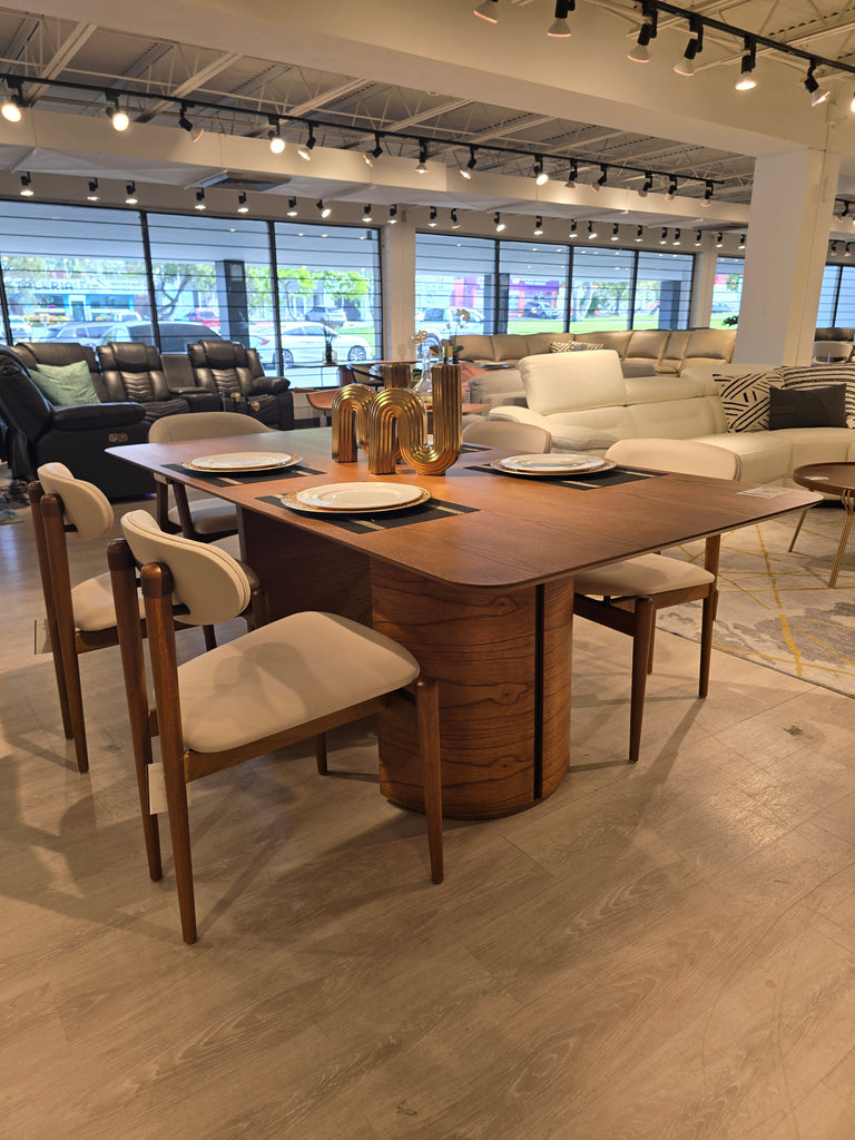 MOON Rectangular Dining Table 78.8" x 39.4" Amendoa/Black Ambiente