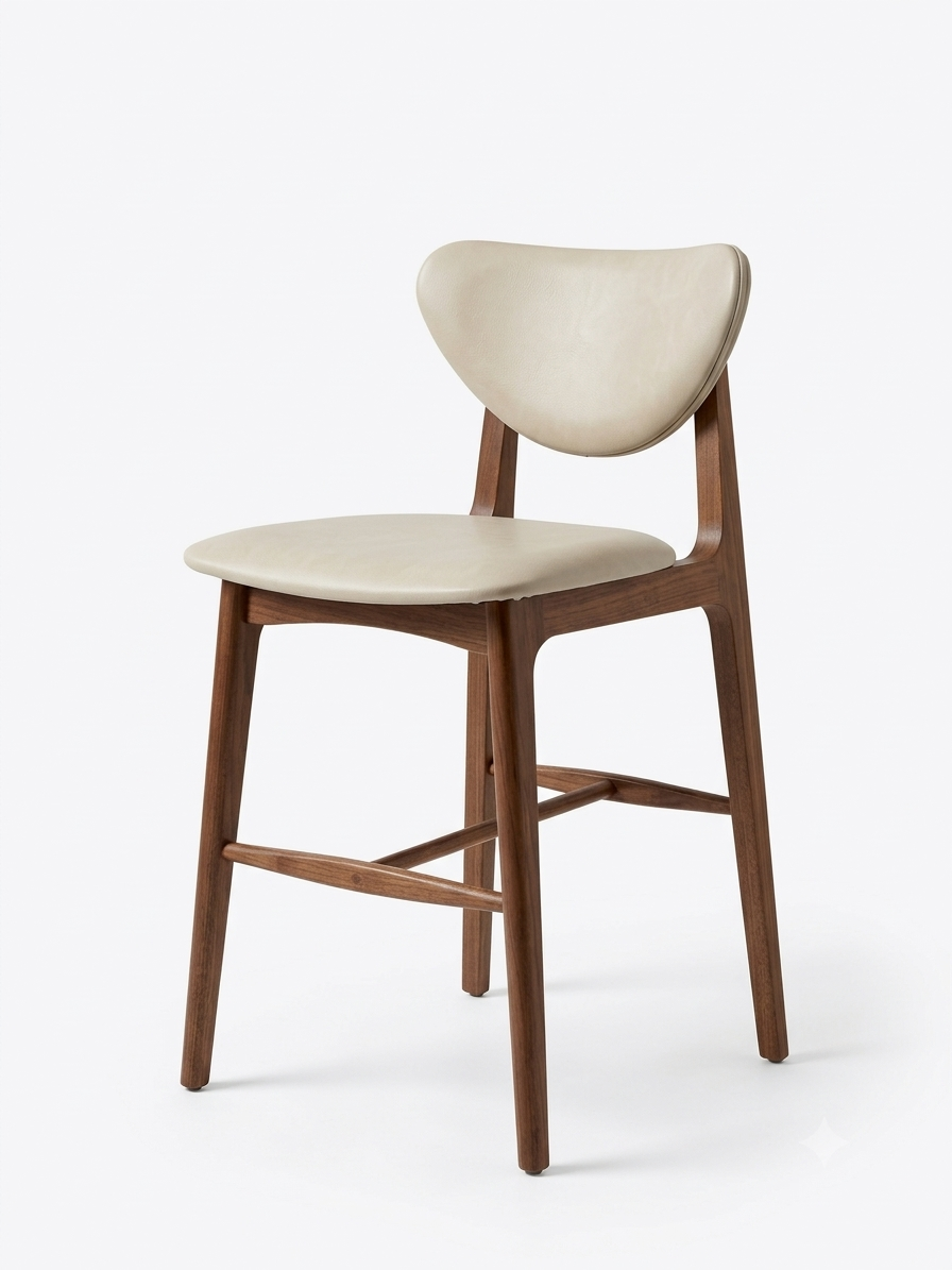 ANA Barstool (Bar Height 28") E16 Wood Finish/T-6098 Fabric