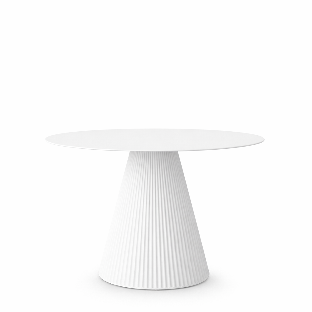 66130B GATSBY Dining Table Round 46 ¾" S50 Solid Core White/White Edge