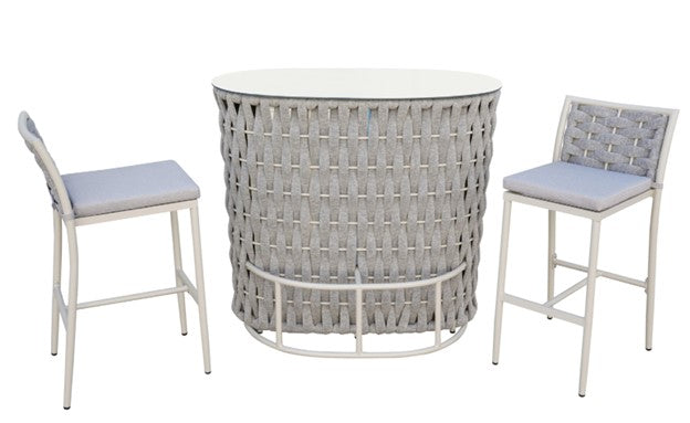 22072 3pcs Rope Bar Set Aluminum/BX4008 Light Grey/Ceramic Top