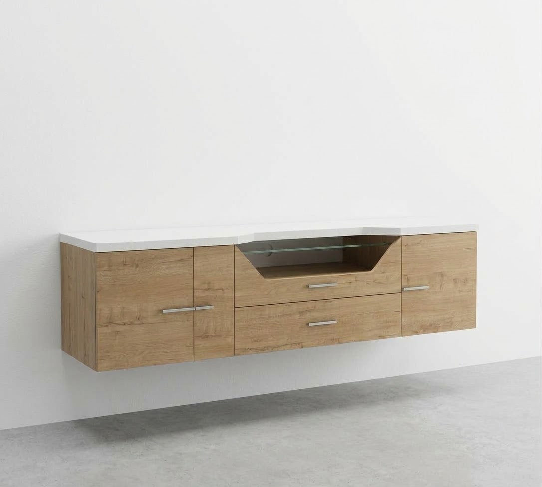 Floating TV Stand Artico Roble/Glass