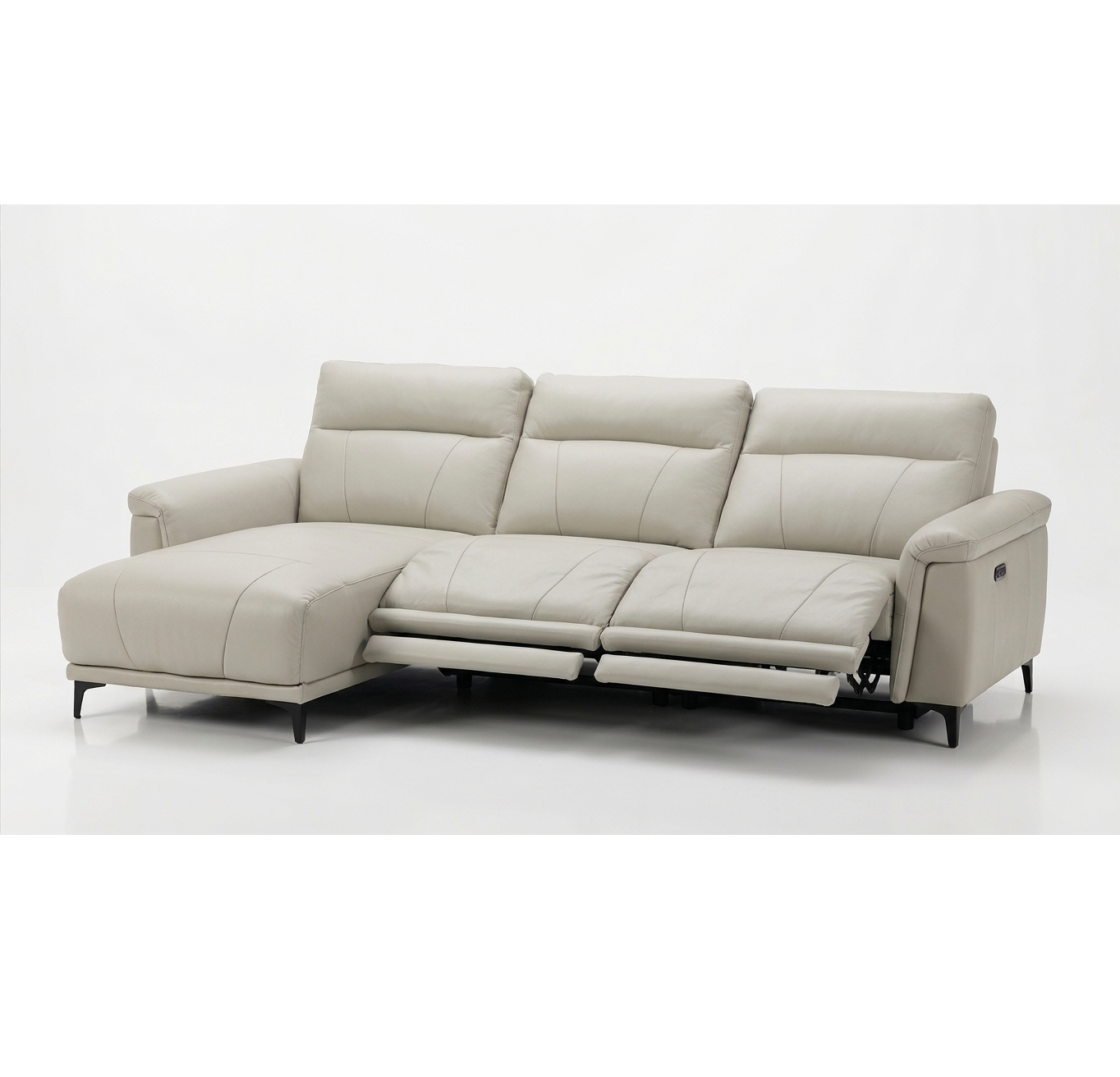 U80780M Sectional Dual Power Recliner w/Chaise(Left Facing) Leather/PVC 4562# Kerry Beige