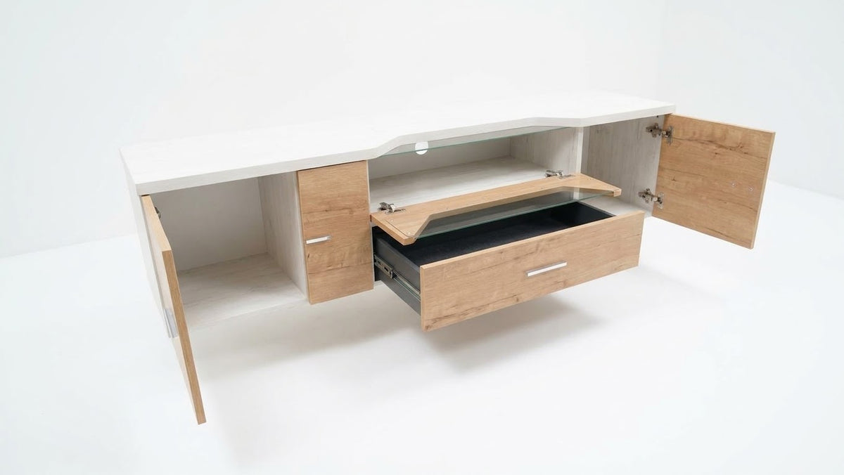 Floating TV Stand Artico Roble/Glass