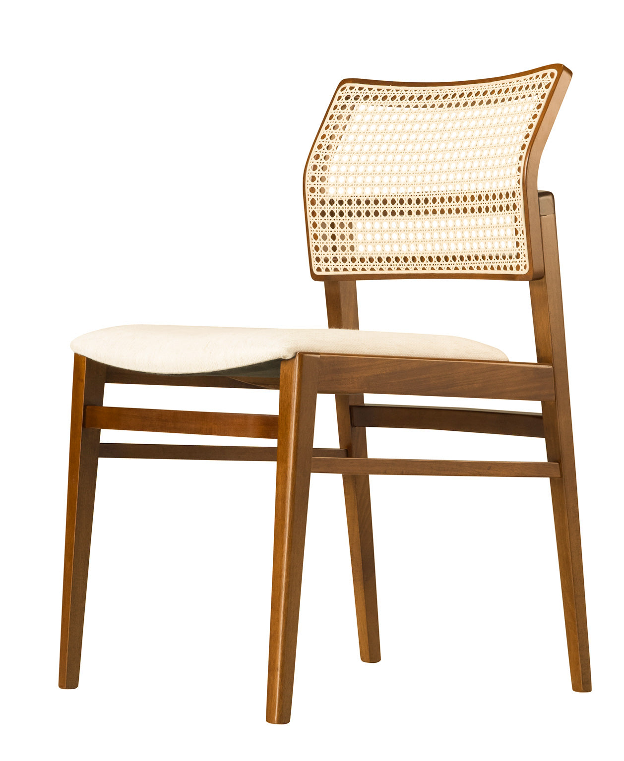ZARA Dining Chair I-49 Fabric/Almendra Wood Finish/Mesh: Sand