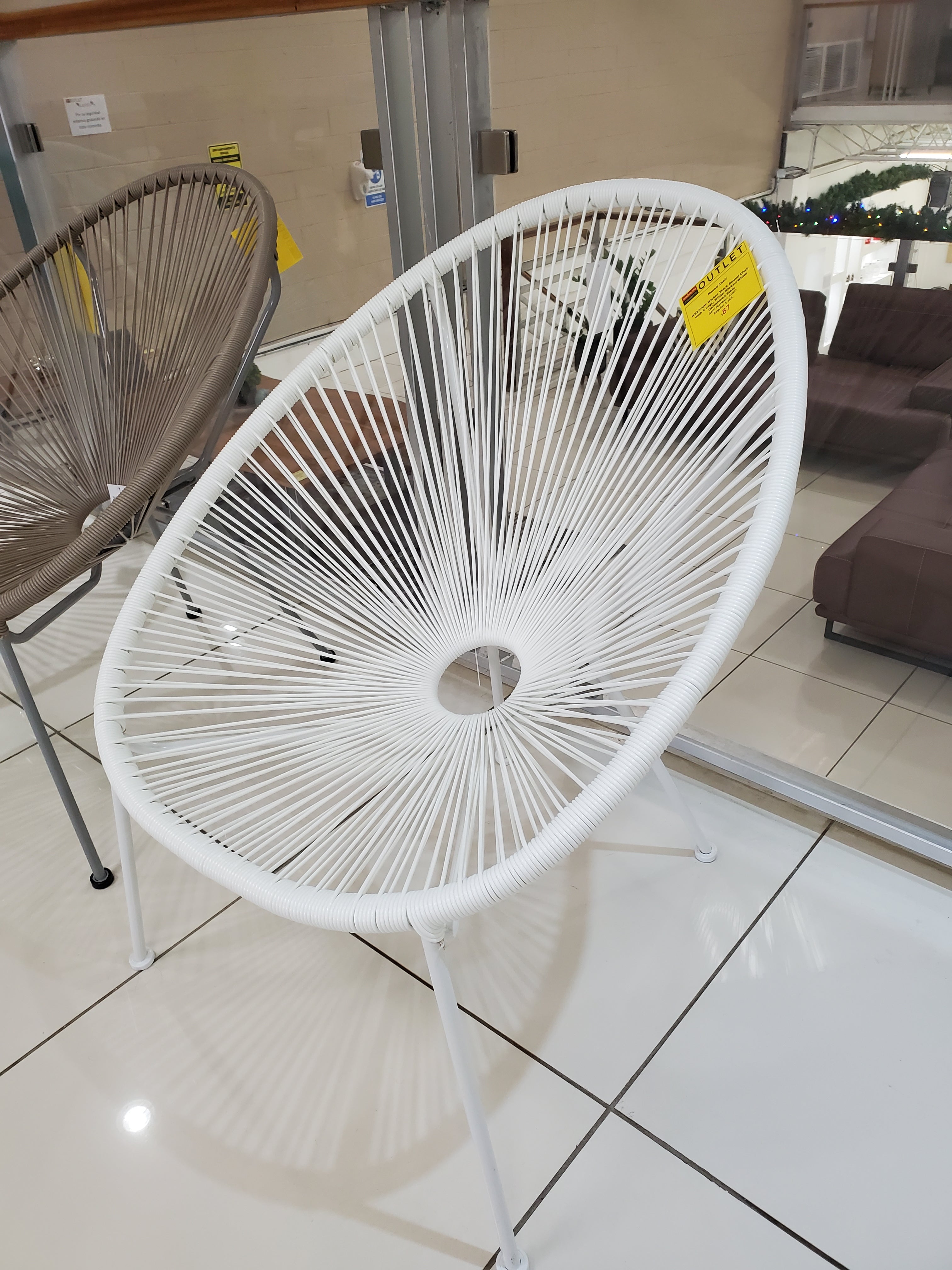 WS2774W - White Wicker Stack Round Chair - 43607