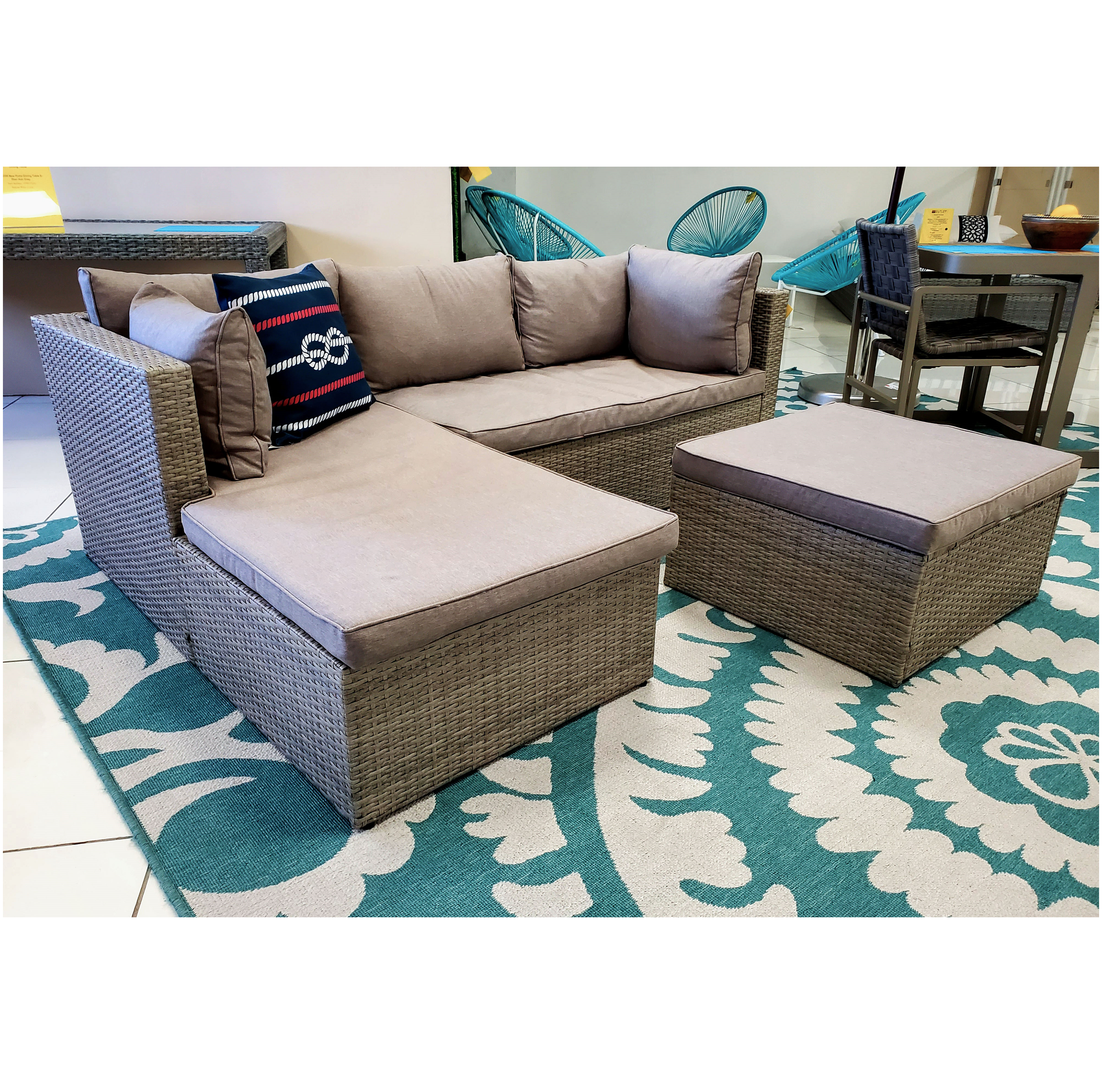 82622 - 3pcs Sectional Reversible Grey - 44195