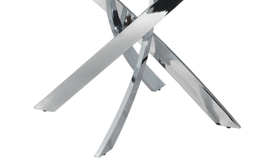 F2133AA Round Dining Table 51" + (4) HDR-5017 Dining Chair Grey Fabric