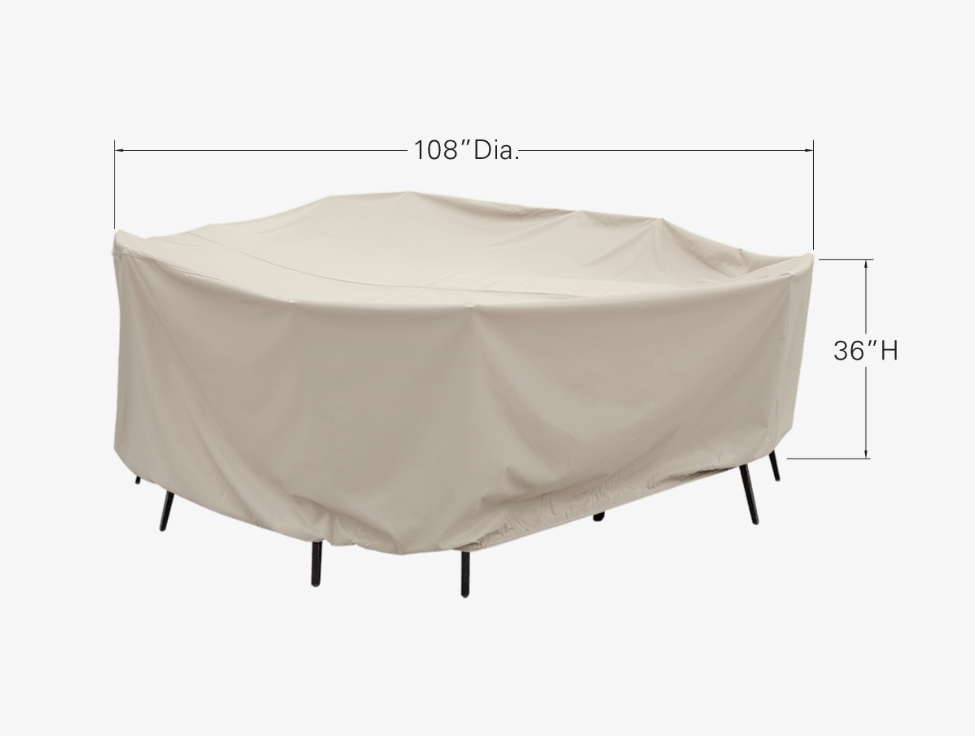 PFC590 - 60" Round/Square Table & Chairs Rhinaweave Cover (w/8 Ties Elastic Spring Cinch Lock) - 9826
