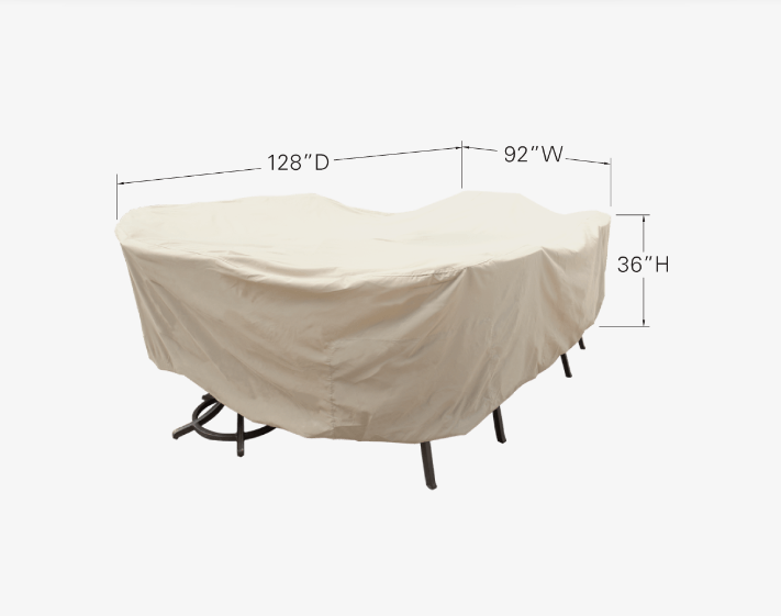 PFC596 - Large Oval/Rect Table & Chairs Rhinoweave Cover (w/8 Ties Elastic Spring Cinch Lock) - 15810