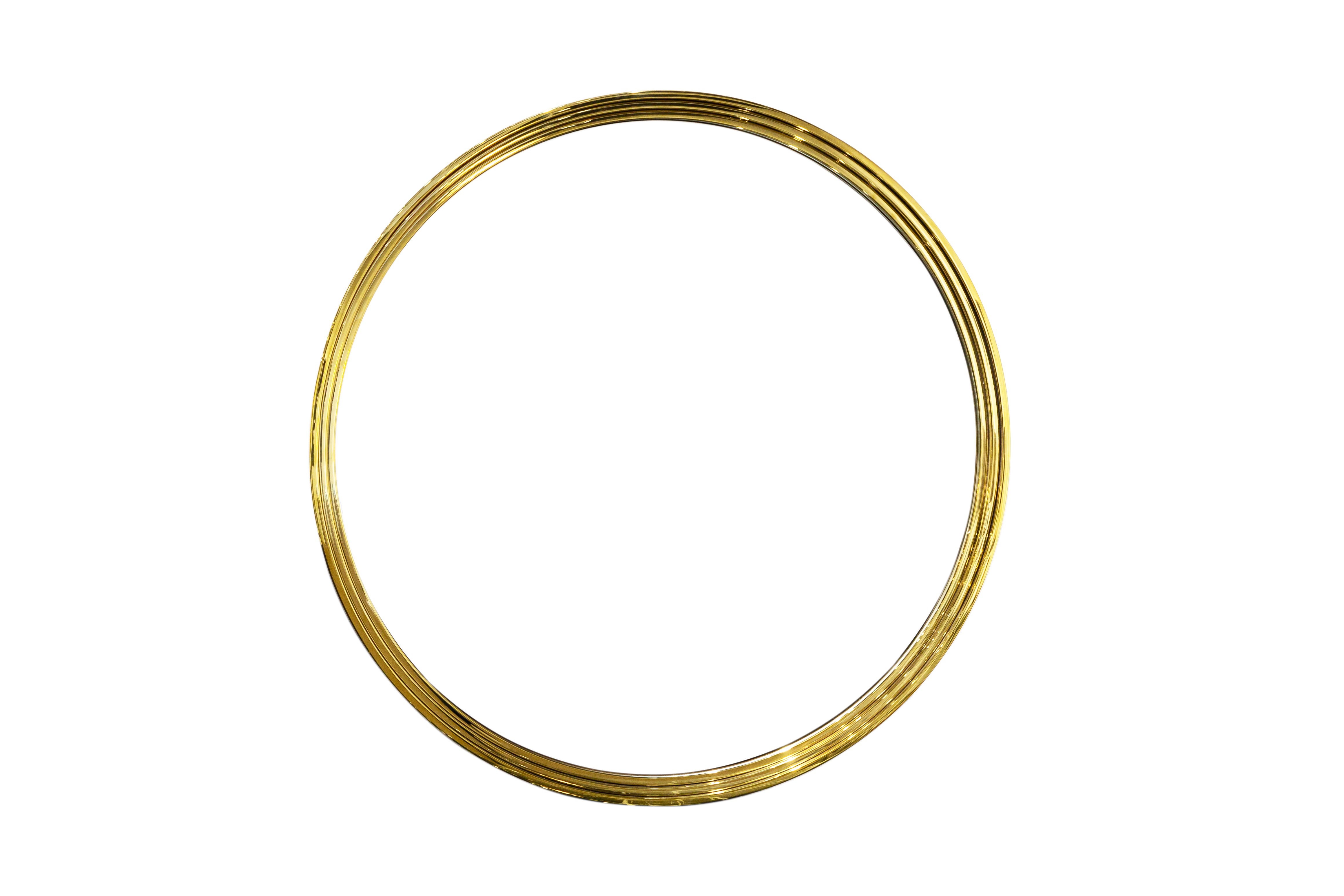 PAAC027A - 31.5"Dia. Stainless Steel Polished Gold Round Mirror - 46605