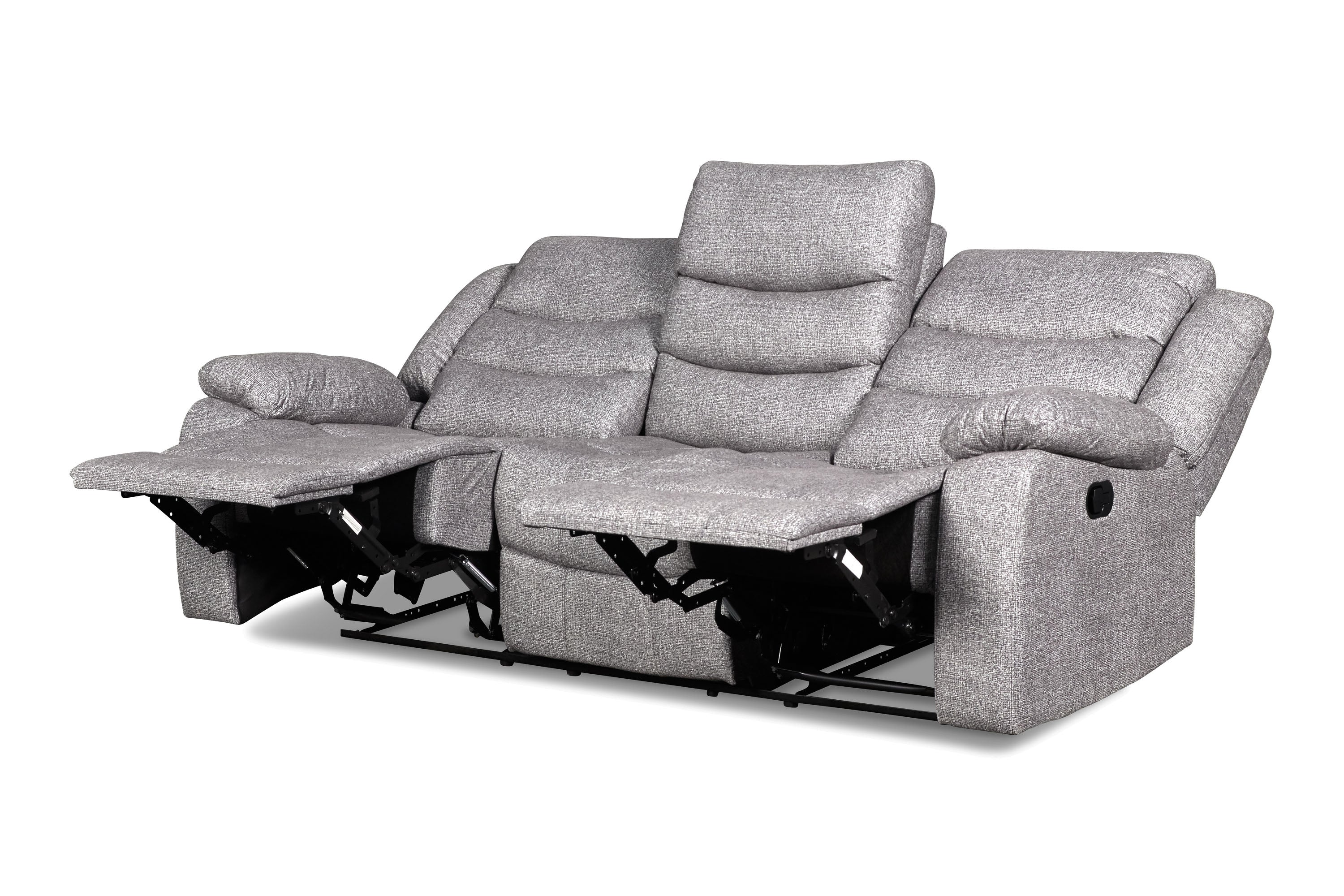 GRANADA - 3-Seater Sofa w/Dual Recliner Ash Grey - 46770