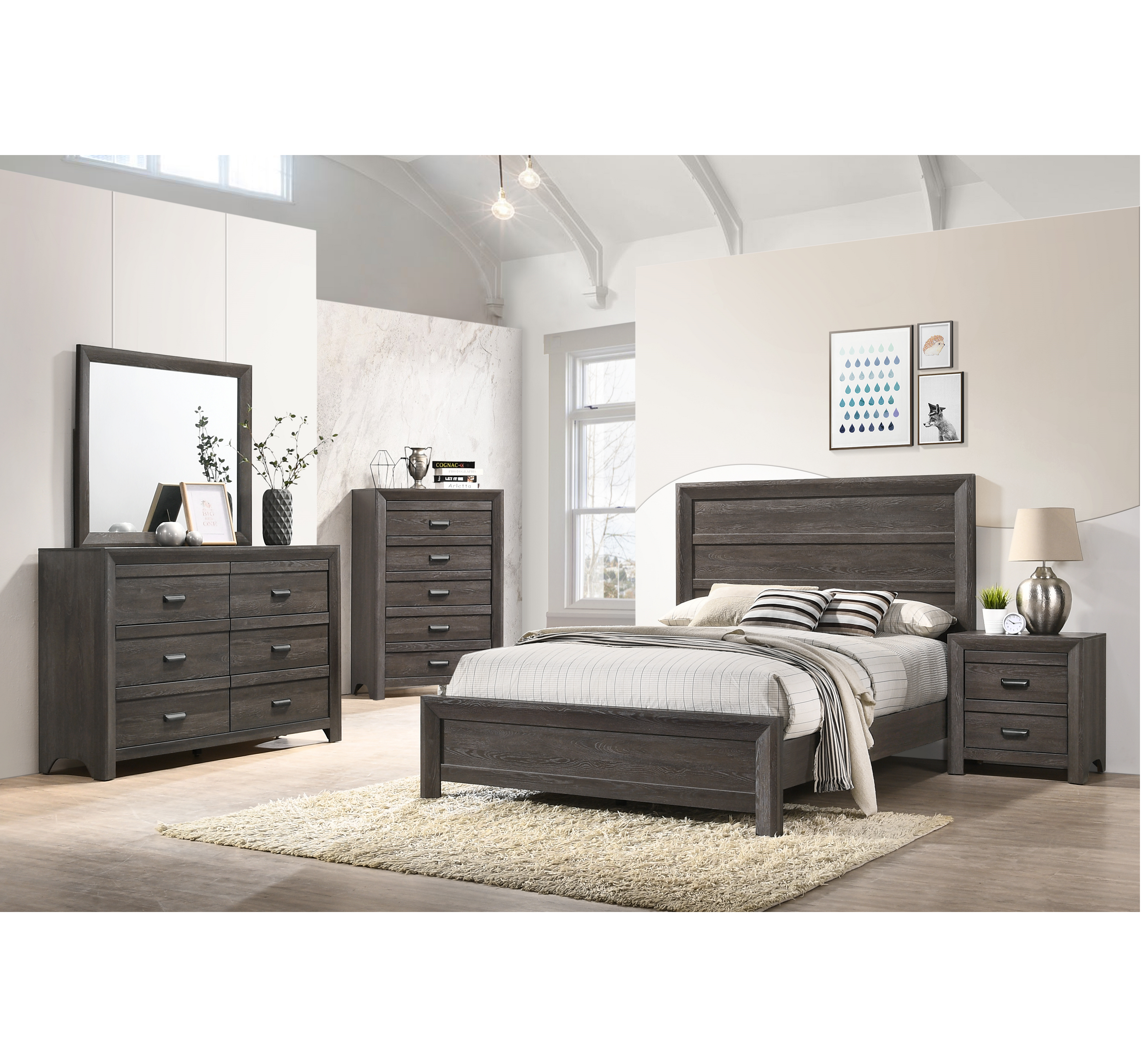 ADELAIDE - Full Bed + Dresser + Mirror + Nightstand