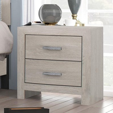 B9270-2 Jaylen Nighstand Pickled Oak Finish White Wood