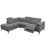1520 Sectional w/ Power Recliner Chaise Left Light Grey Fabric