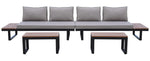 16806 RUBIX 4pcs Lounge Set BX4008 Silver Grey/Black Aluminum Frame/Polywood