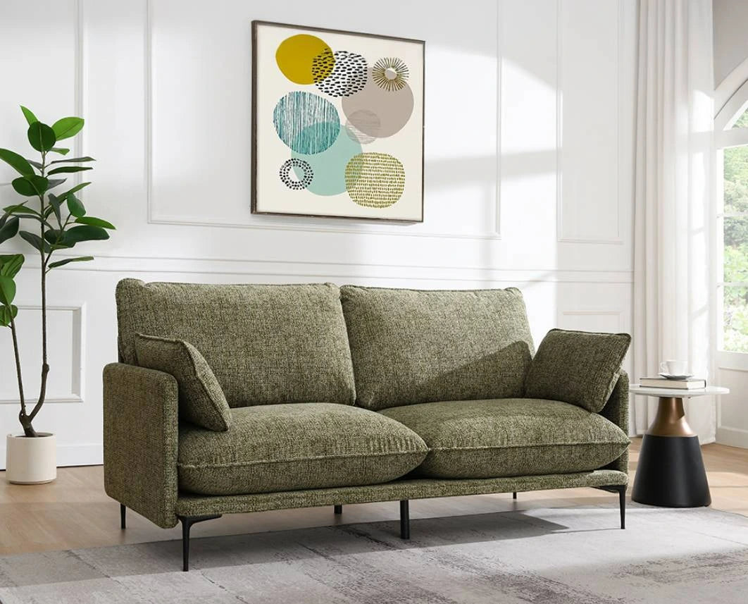 LV05950 3-Seater Sofa 75"W x 34"D x 38"H Green Chenille CKS063-9