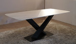 EXPRESS Dining Table 63 inch (Top+Base) 538 Sintered Stone/512 Matte Black