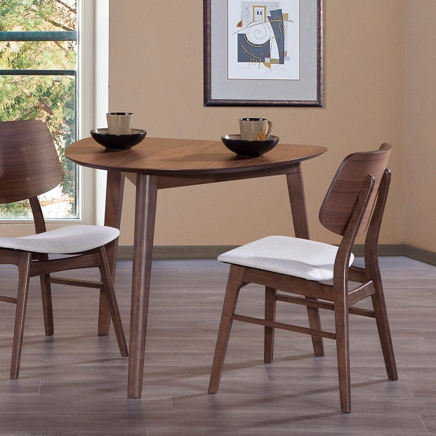 D1651-13 OSCAR Corner Dining Table Triangular Shape 31.5" x 35.25" Natural Walnut Finish
