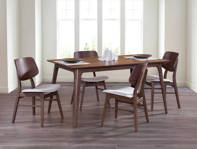 D1651 - Oscar Rectangular Dining Table + (6) Dining Chair Natural Walnut Finish