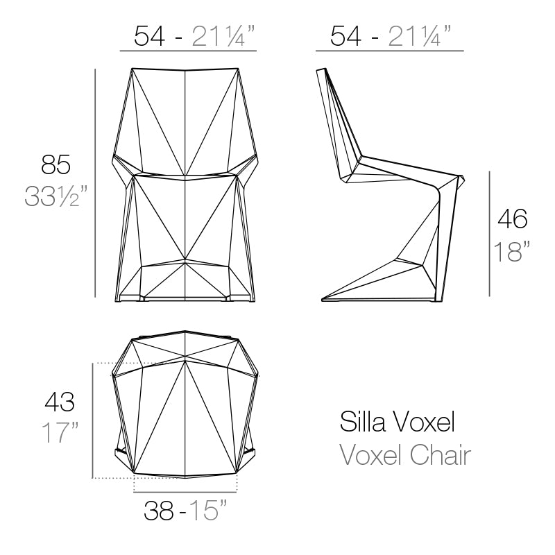 51033 VOXEL Chair 21 ¼"X54 ¼"X33 ½" White