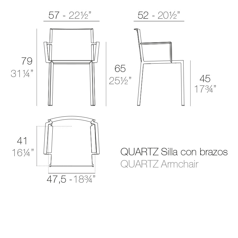 54195 QUARTZ ARMCHAIR BLACK