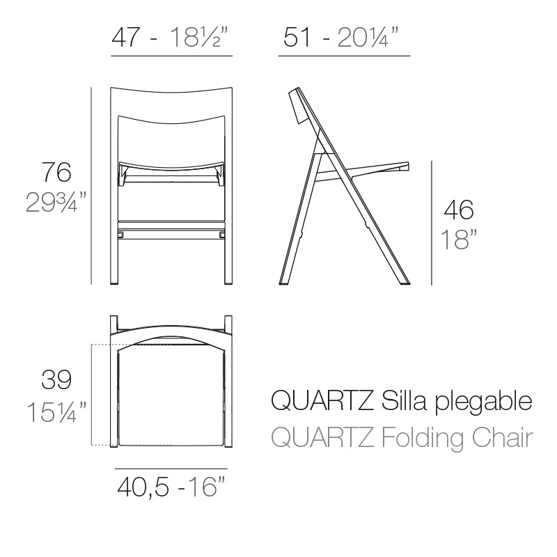 54197 QUARTZ FOLDING CHAIR WHITE