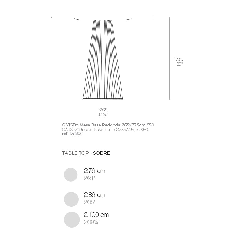 66127B GATSBY Bistro Table Round 31" S50 Solid Core Cream