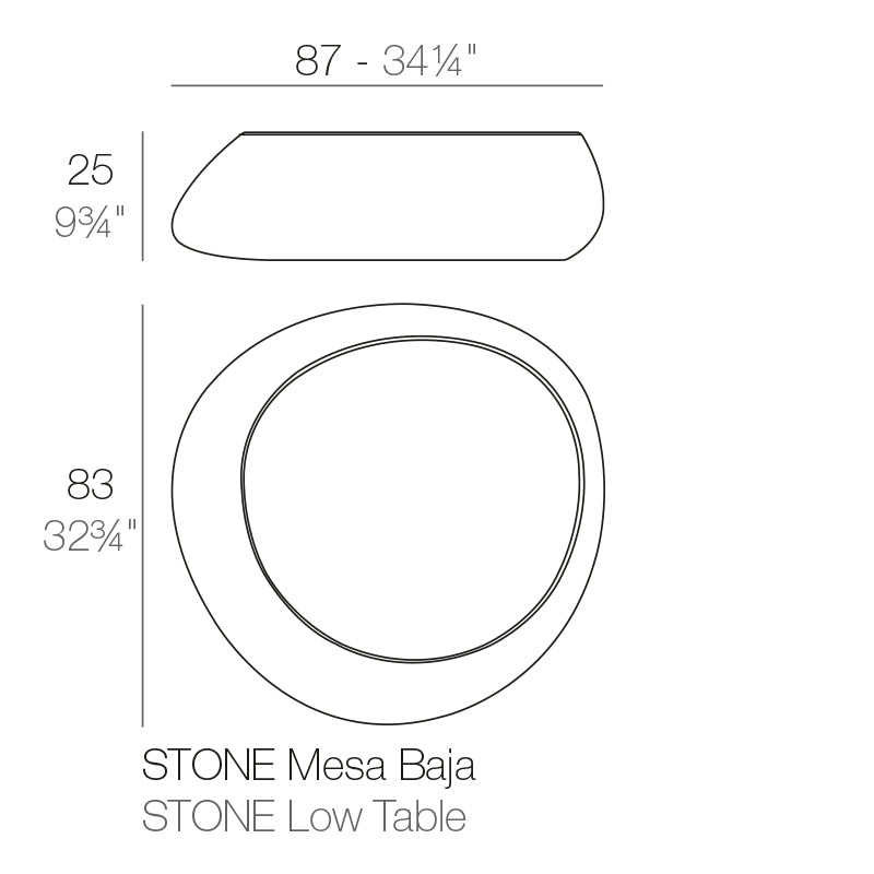 55007 STONE COFFEE TABLE 34¼"X32¾"X9¾" WHITE