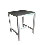 Crystal - Square Bar Table 35"x 35"x 42.5" (Brushed Alu./Grey Polywood) - 44841