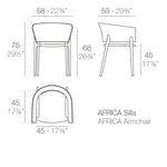 65005 AFRICA ARMCHAIR 22 ¾"X20 ¾"X29 ½" BLACK