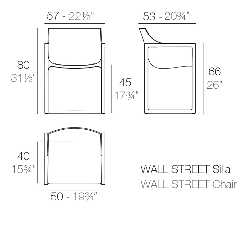 65006 WALL STREET ARMCHAIR 22"X19"X31½" BLACK