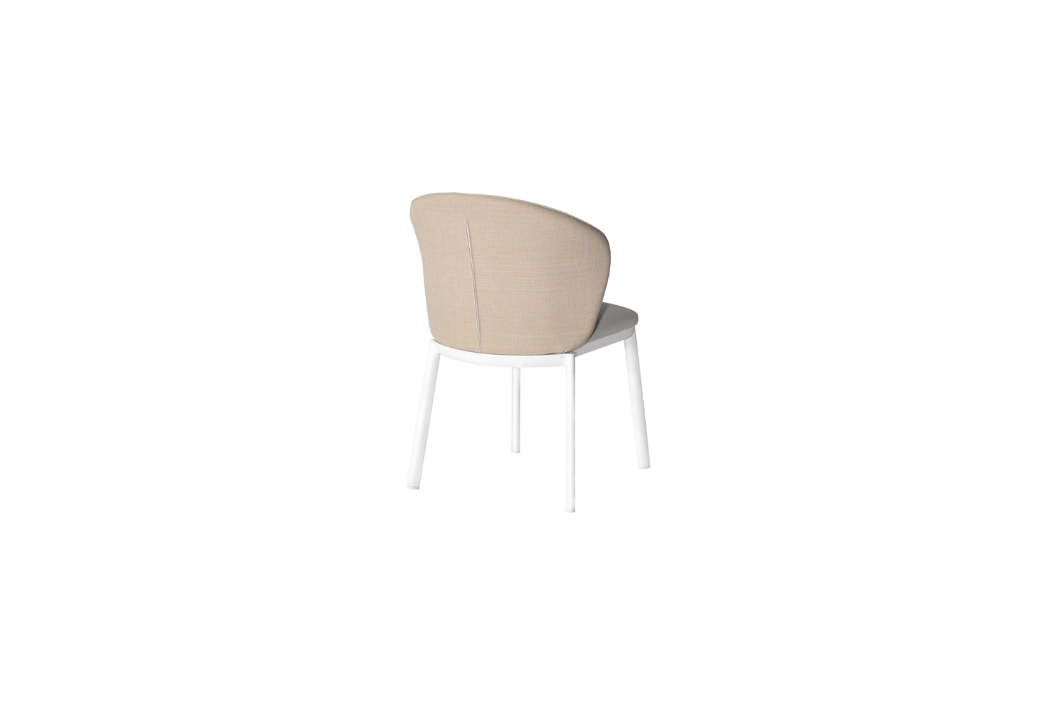 A391C New Freedom Dining Chair Powder Coated Aluminum/Textilene Light Grey/Beige/Frame White