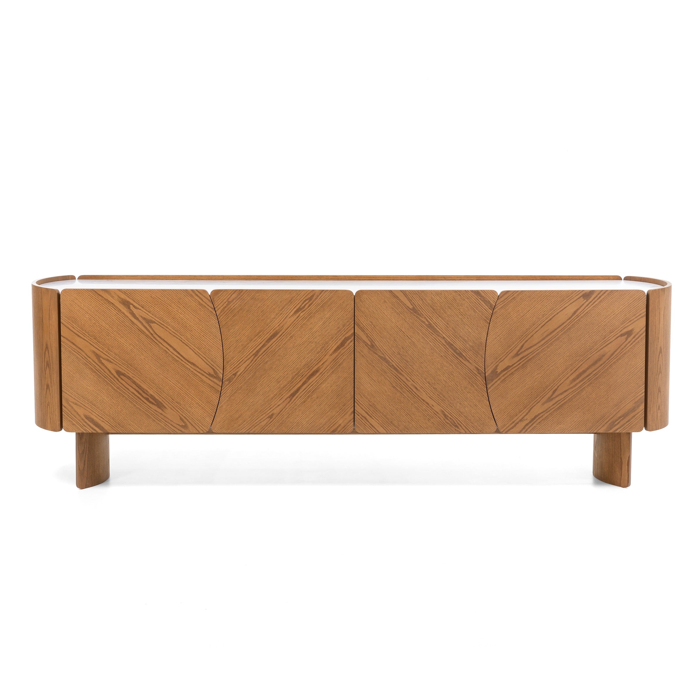 125074 ATLAS Buffet 78.8"W x 18.9"D Almond Oak/Calacatta Top