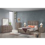 B3150 River King Bed + Dresser + Mirror + Nightstand Light Walnut
