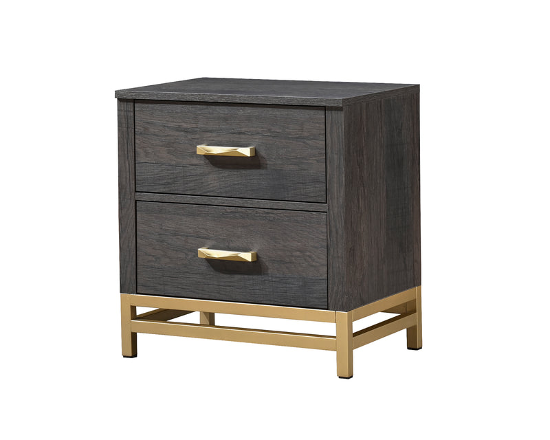 B3350-2 TREVOR Nightstand Ebony/Gold