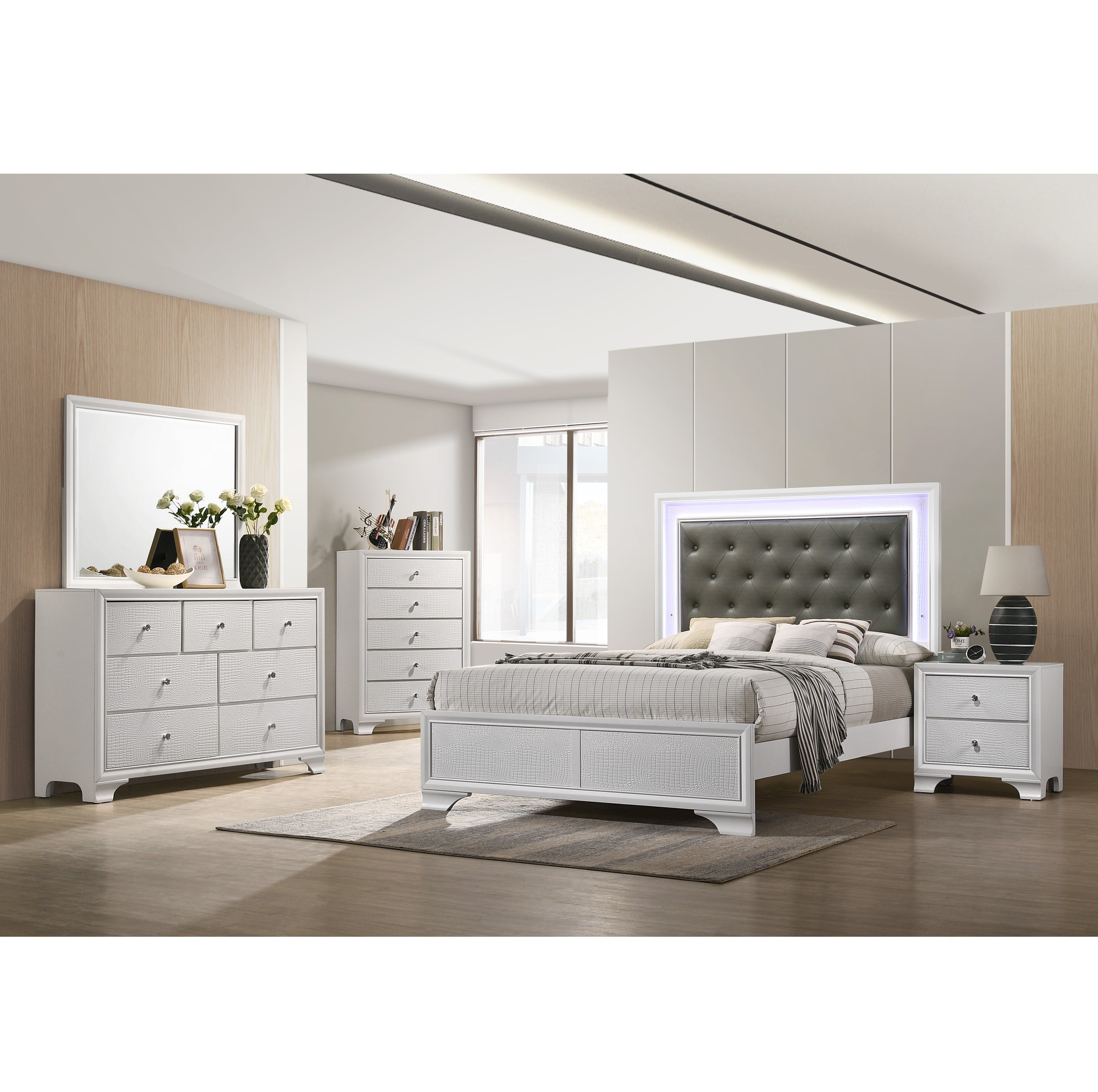 B4310 Lyssa - Queen Bed + Dresser + Mirror + Nightstand