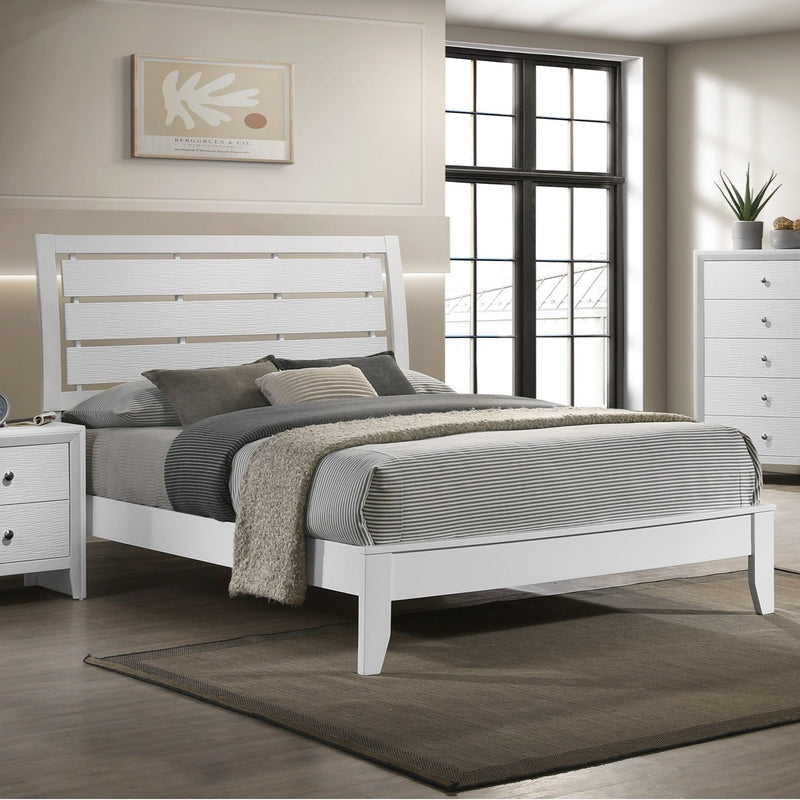 B4710-Q-HBFB+Rail EVAN Queen Size Bed White