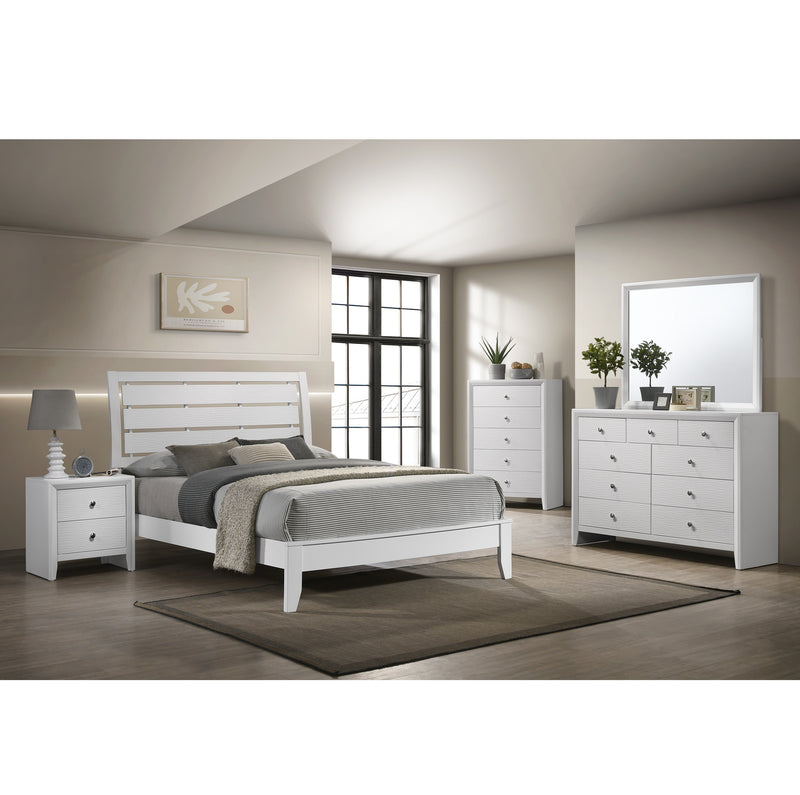 B4710 Evan Queen Bed + Dresser + Mirror + Nighstand White