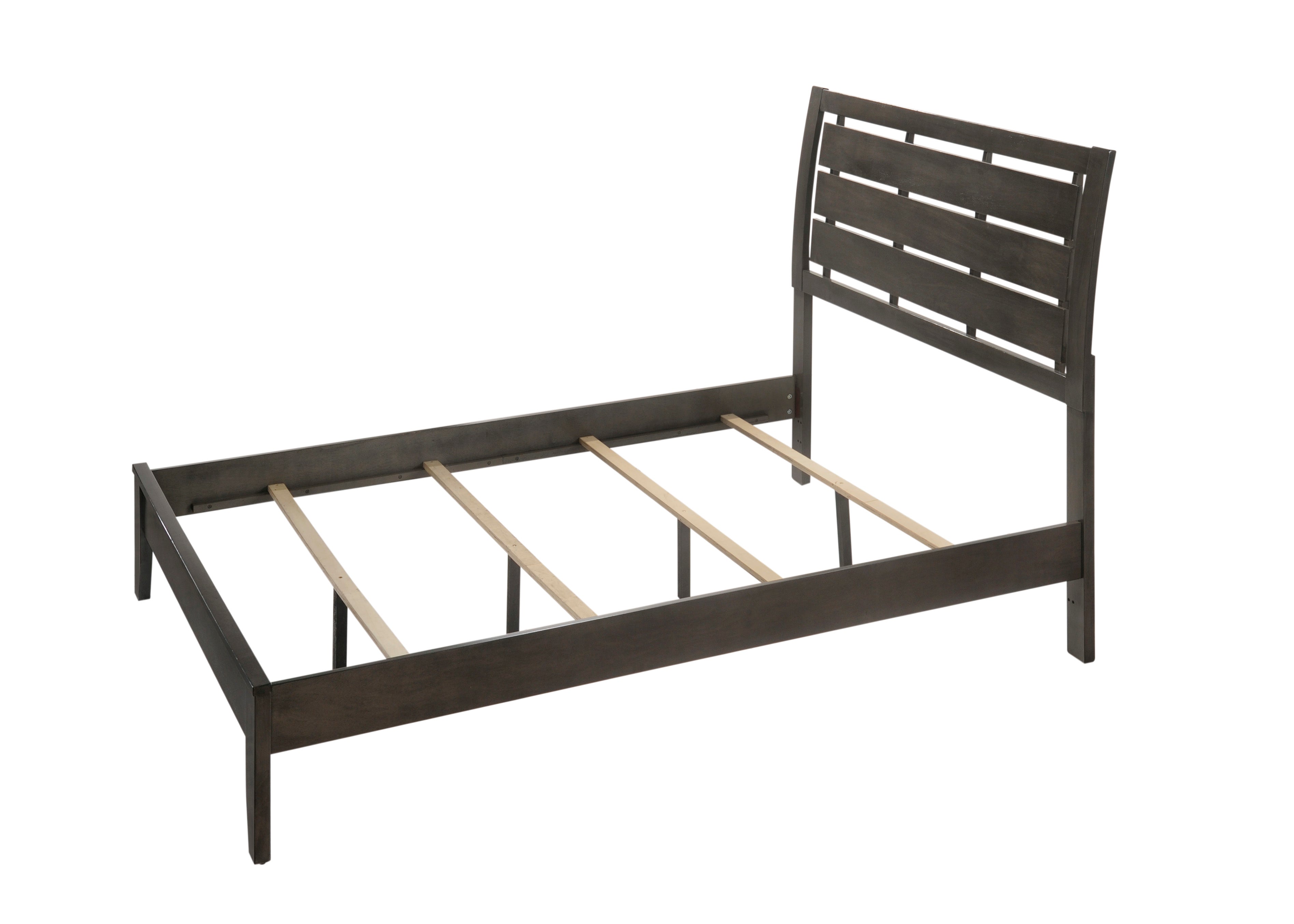 B4720-K-HBFB+Rail EVAN King Size Bed Grey