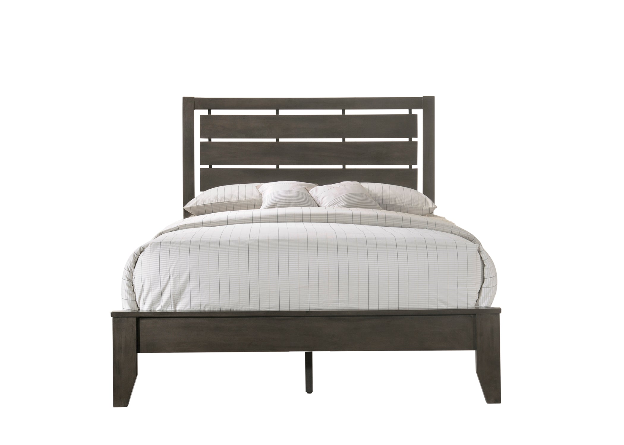 B4720-Q-HBFB+Rail EVAN Queen Size Bed Grey