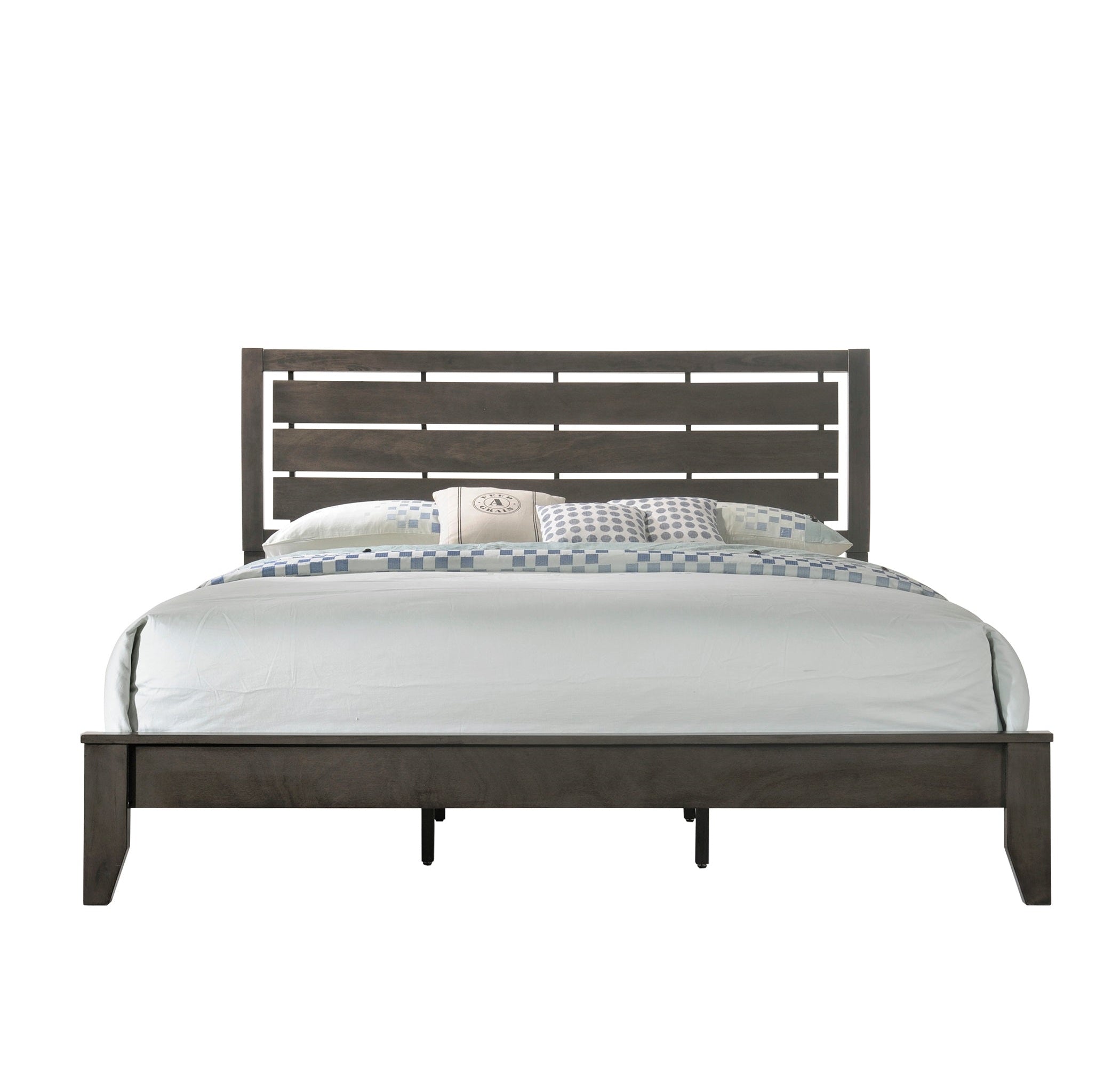 B4720-K-HBFB+Rail EVAN King Size Bed Grey