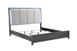 Odessa Bedroom Set Queen Bed + Dresser + Mirror + Nightstand Charcoal Grey