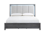 Odessa Bedroom Set Queen Bed + Dresser + Mirror + Nightstand Charcoal Grey