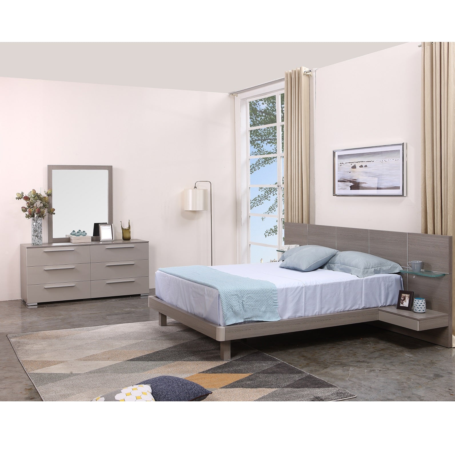 Biscayne King Bed + Dresser + Mirror + (2)Nighstand