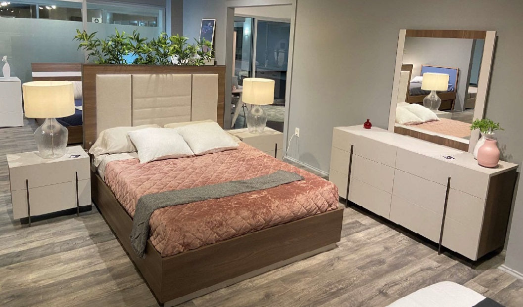 BLADE QUEEN Bed NOCE TABACCO/APOLLO PERLA 42
