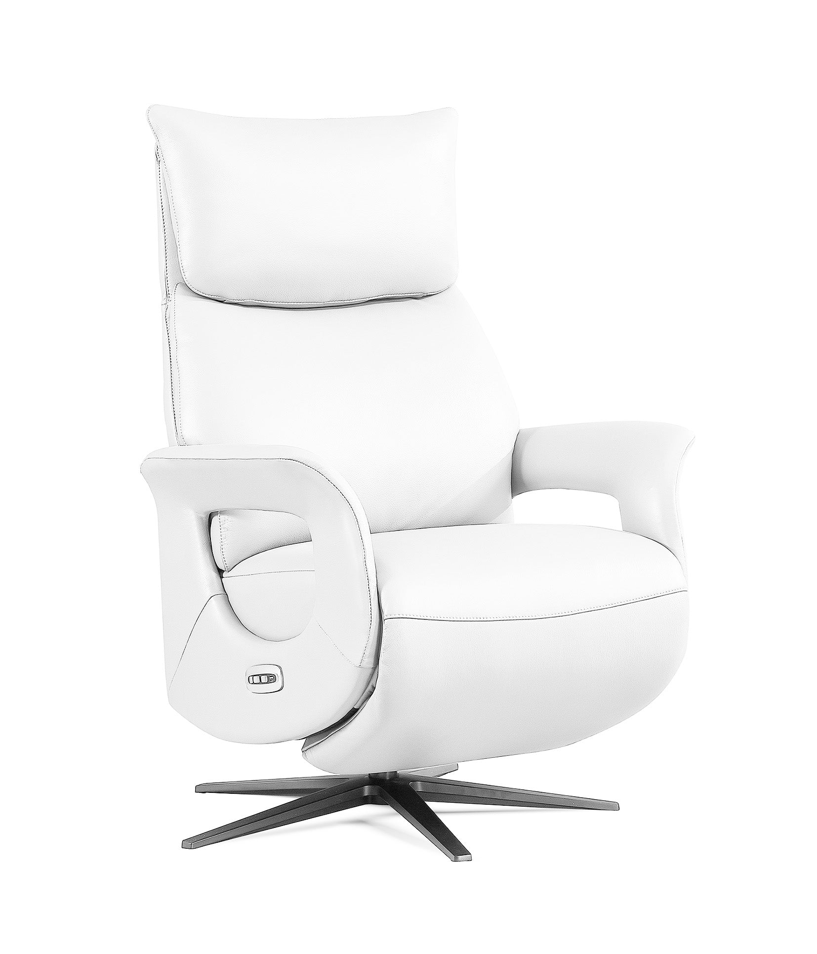 CH8046 2-motors Electric Recliner w/Battery B3501-65 White Full Leather