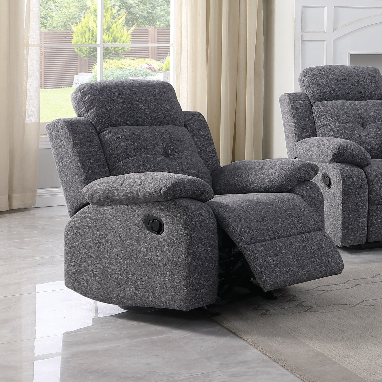 BELLINDA Recliner Chair Gray Fabric