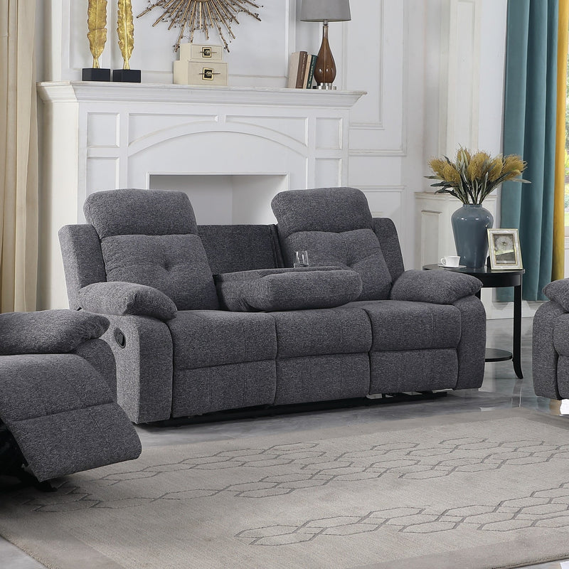 BELLINDA Recliner Sofa Gray Fabric