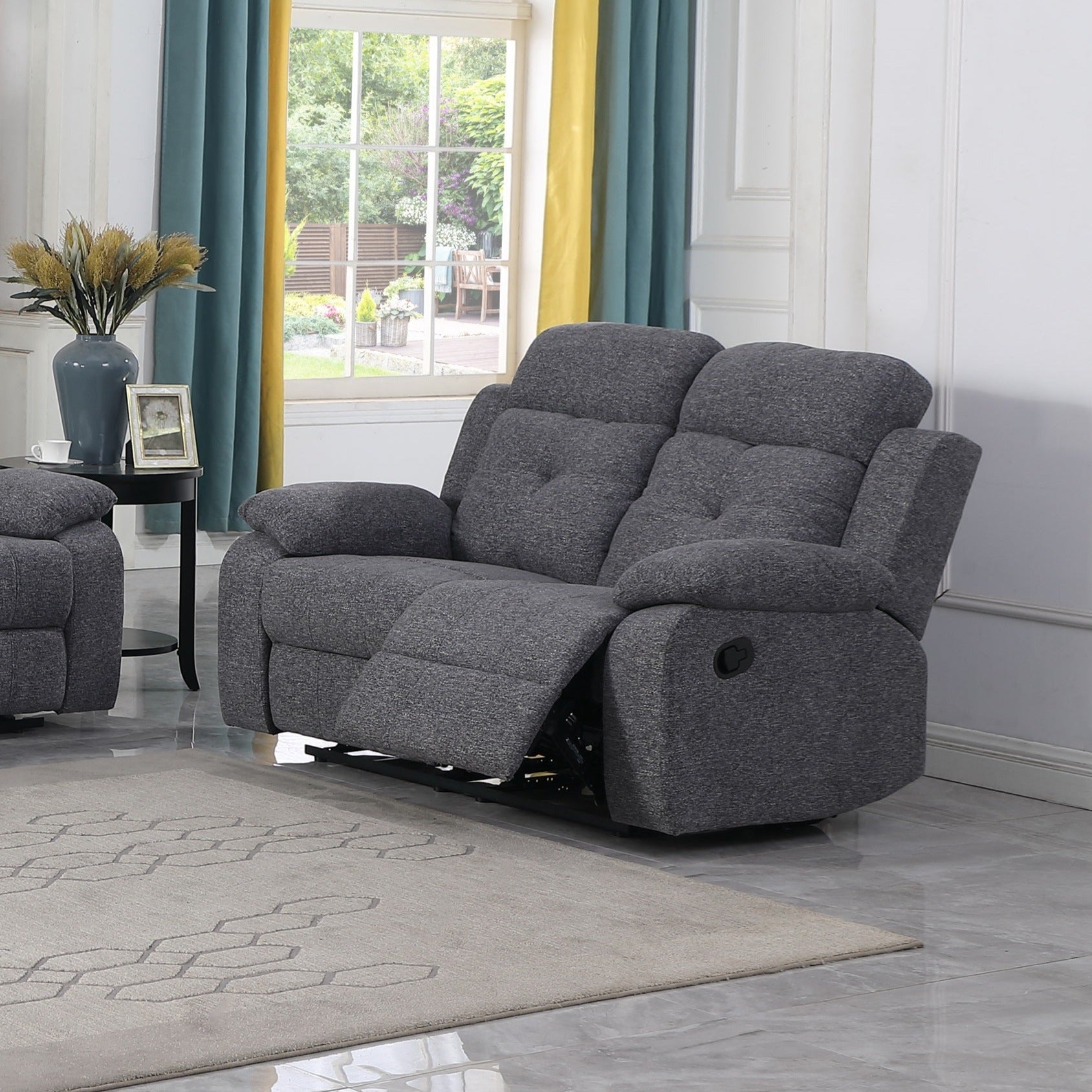 BELLINDA 2 Seater Recliner Gray Fabric